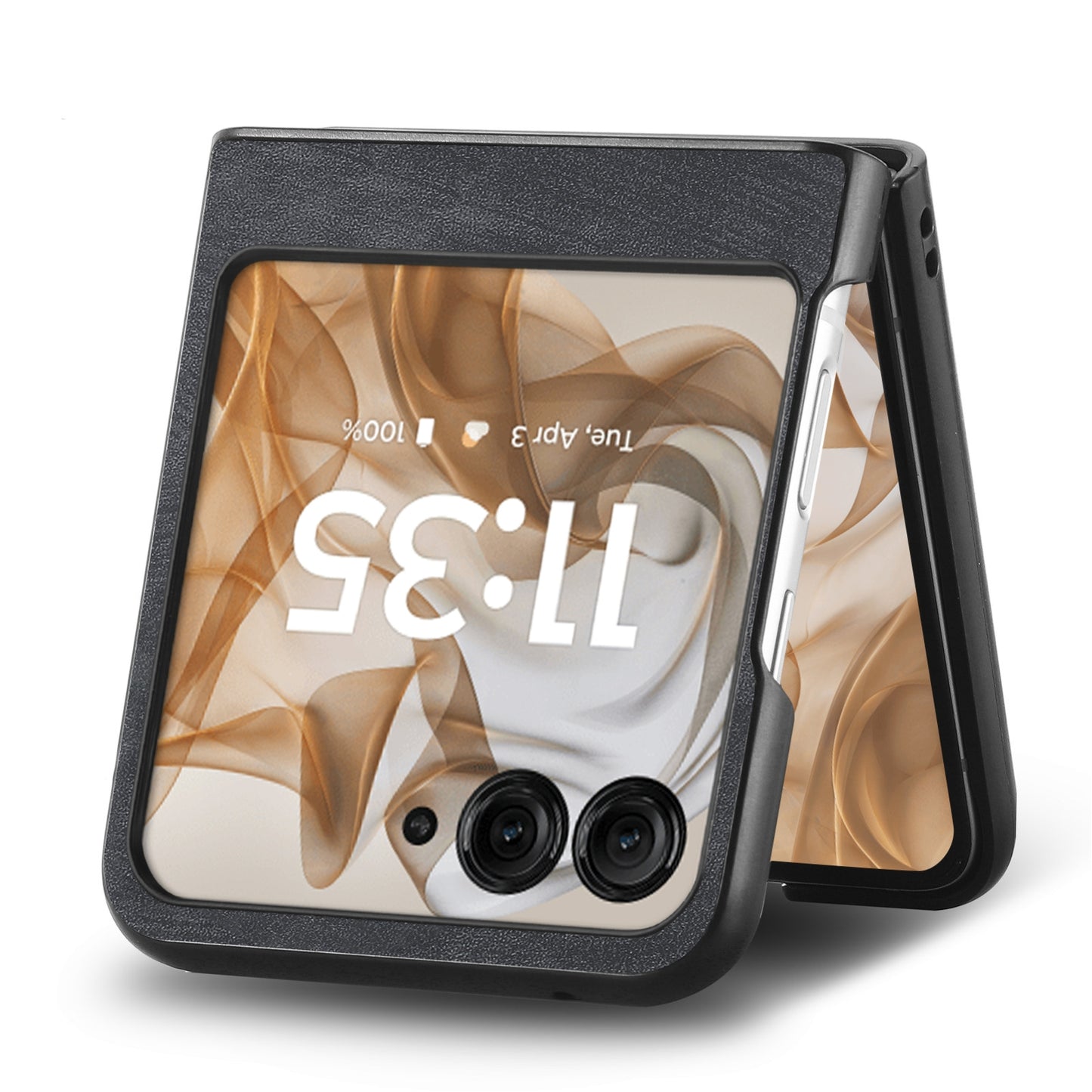 For Motorola Razr 50 Ultra Vintage Leather PC Back Cover Phone Case(Black)