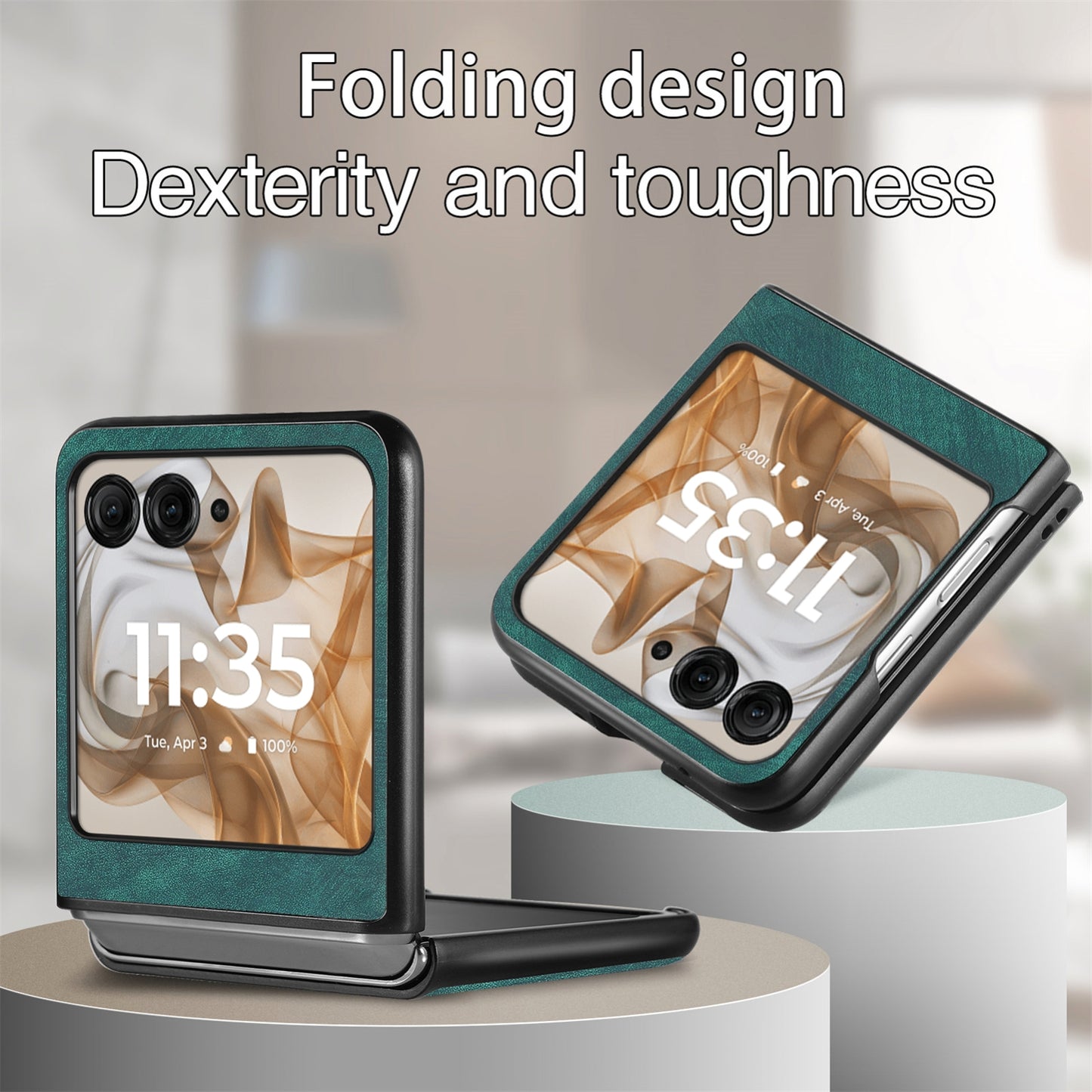 For Motorola Razr 50 Ultra Vintage Leather PC Back Cover Phone Case(Green)