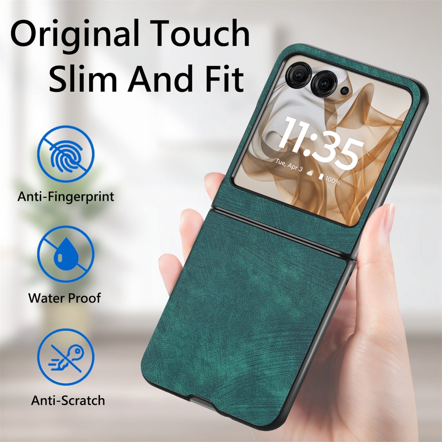 For Motorola Razr 50 Ultra Vintage Leather PC Back Cover Phone Case(Green)