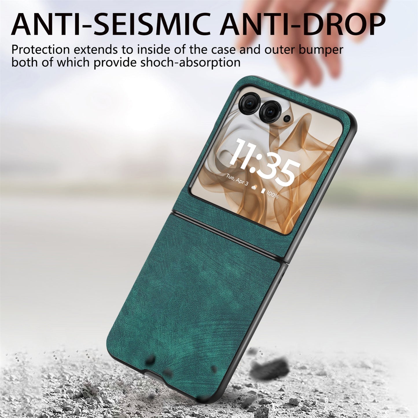 For Motorola Razr 50 Ultra Vintage Leather PC Back Cover Phone Case(Green)