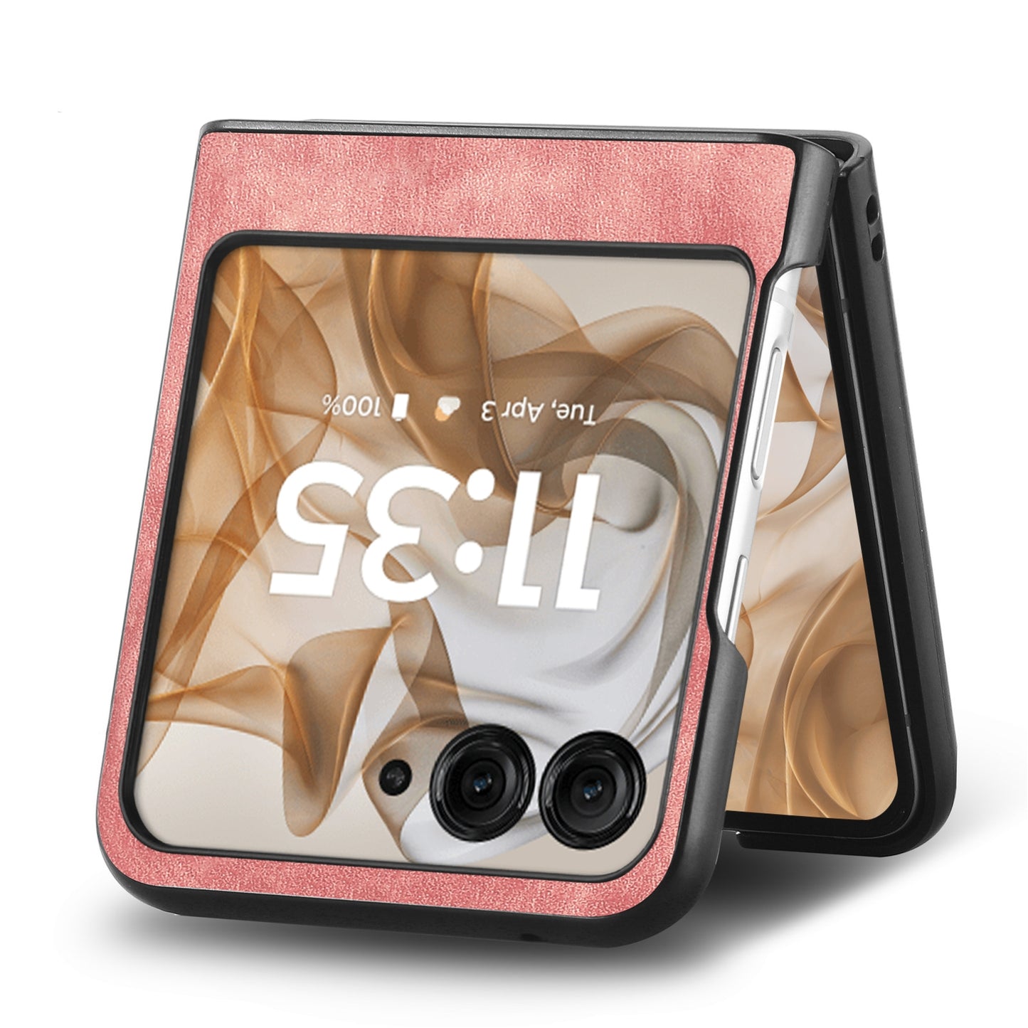 For Motorola Razr 50 Ultra Vintage Leather PC Back Cover Phone Case(Pink)