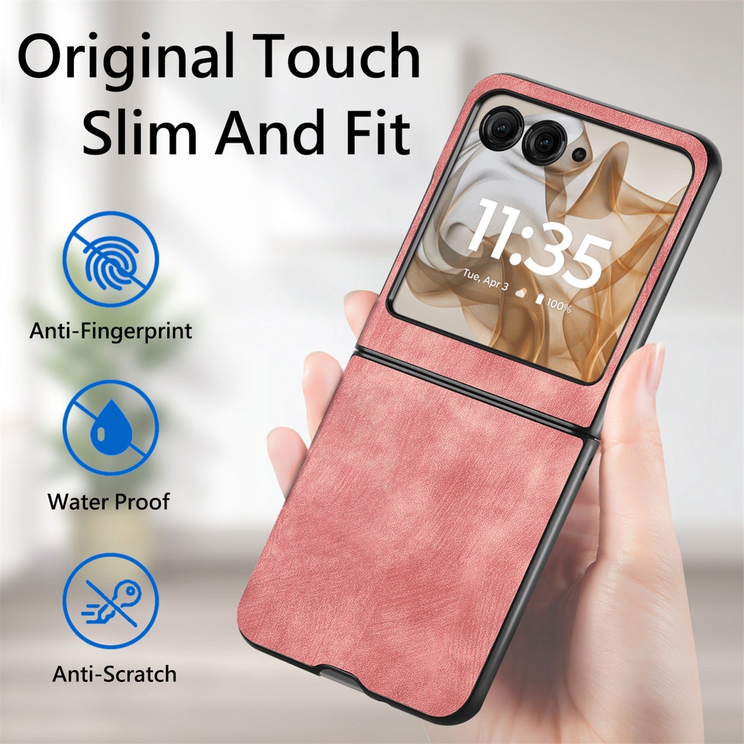 For Motorola Razr 50 Ultra Vintage Leather PC Back Cover Phone Case(Pink)