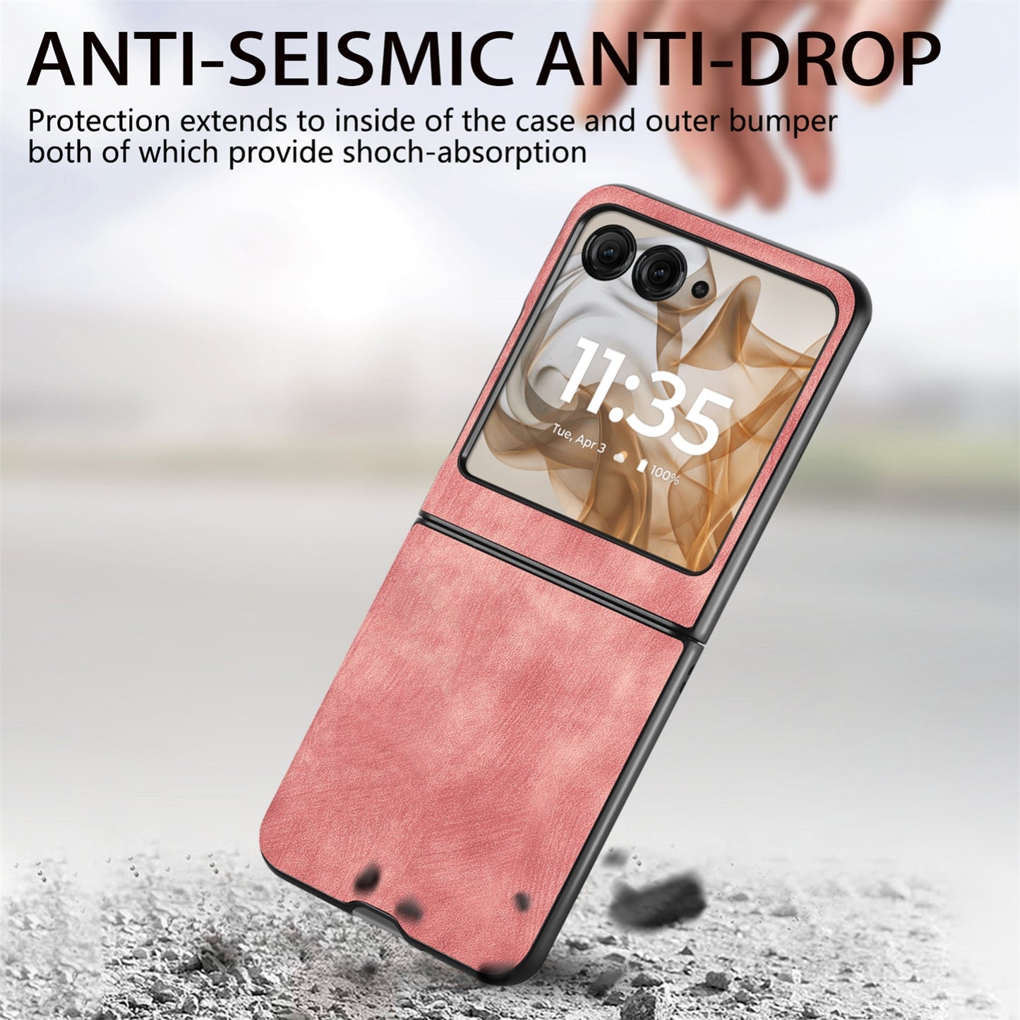 For Motorola Razr 50 Ultra Vintage Leather PC Back Cover Phone Case(Pink)