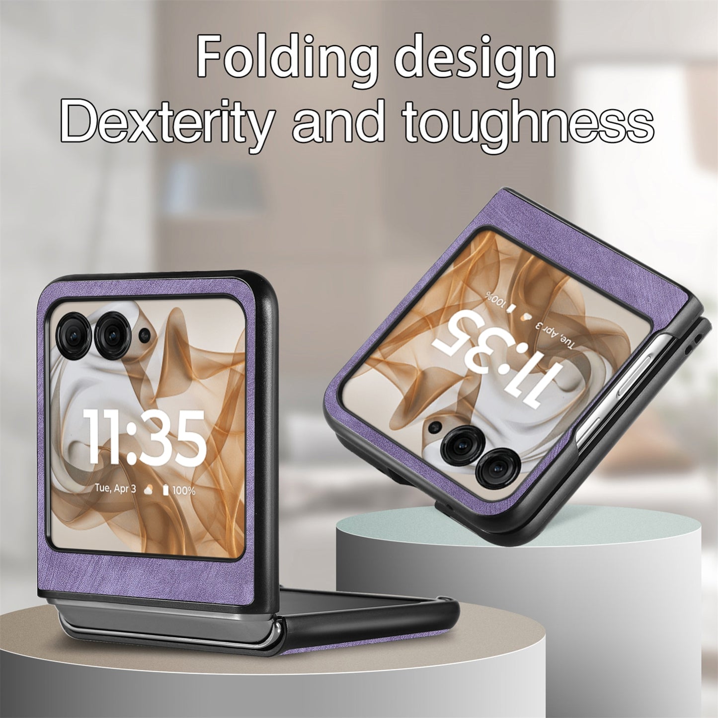 For Motorola Razr 50 Ultra Vintage Leather PC Back Cover Phone Case(Purple)