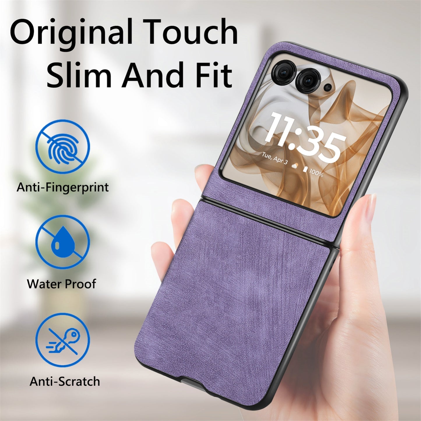 For Motorola Razr 50 Ultra Vintage Leather PC Back Cover Phone Case(Purple)