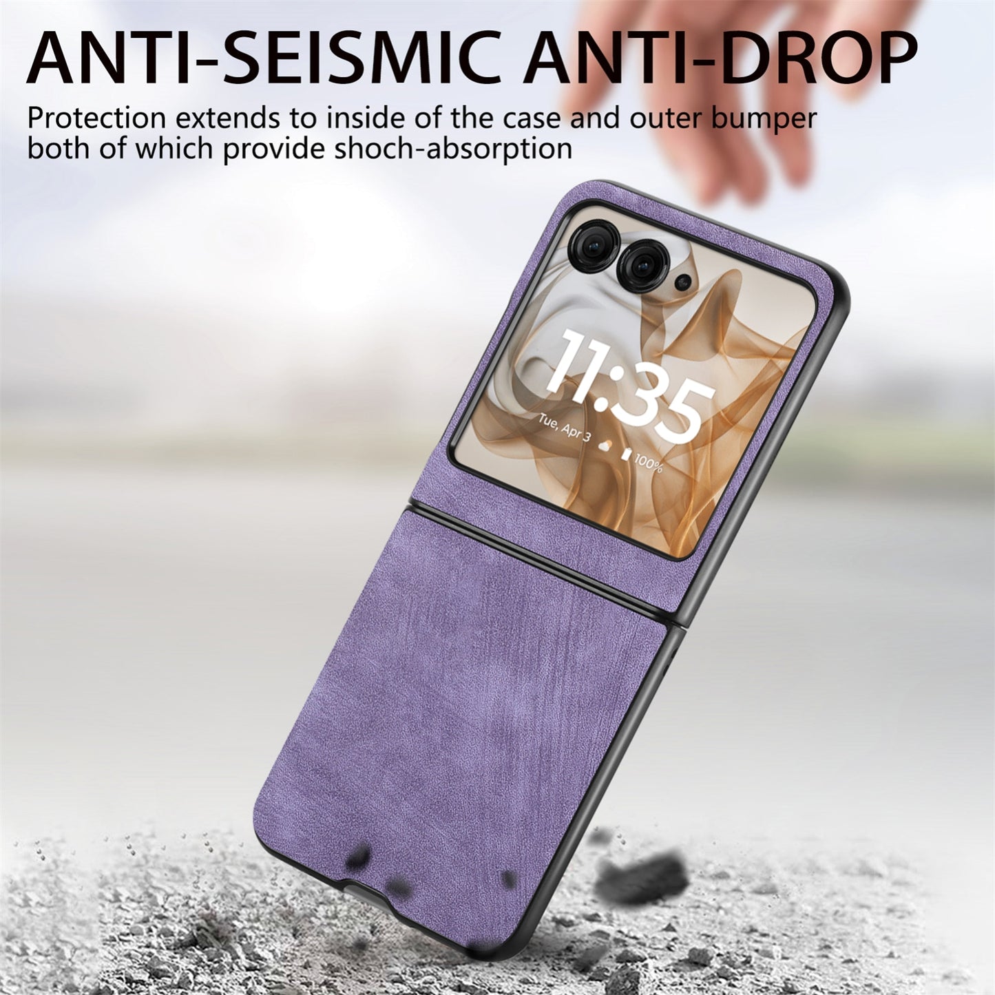 For Motorola Razr 50 Ultra Vintage Leather PC Back Cover Phone Case(Purple)