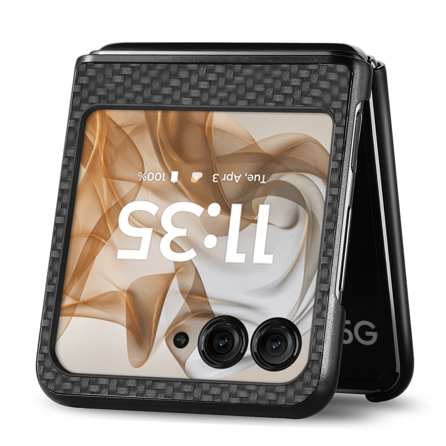 For Motorola Razr 50 Ultra Carbon Fiber Texture Leather Back Phone Case(Black)