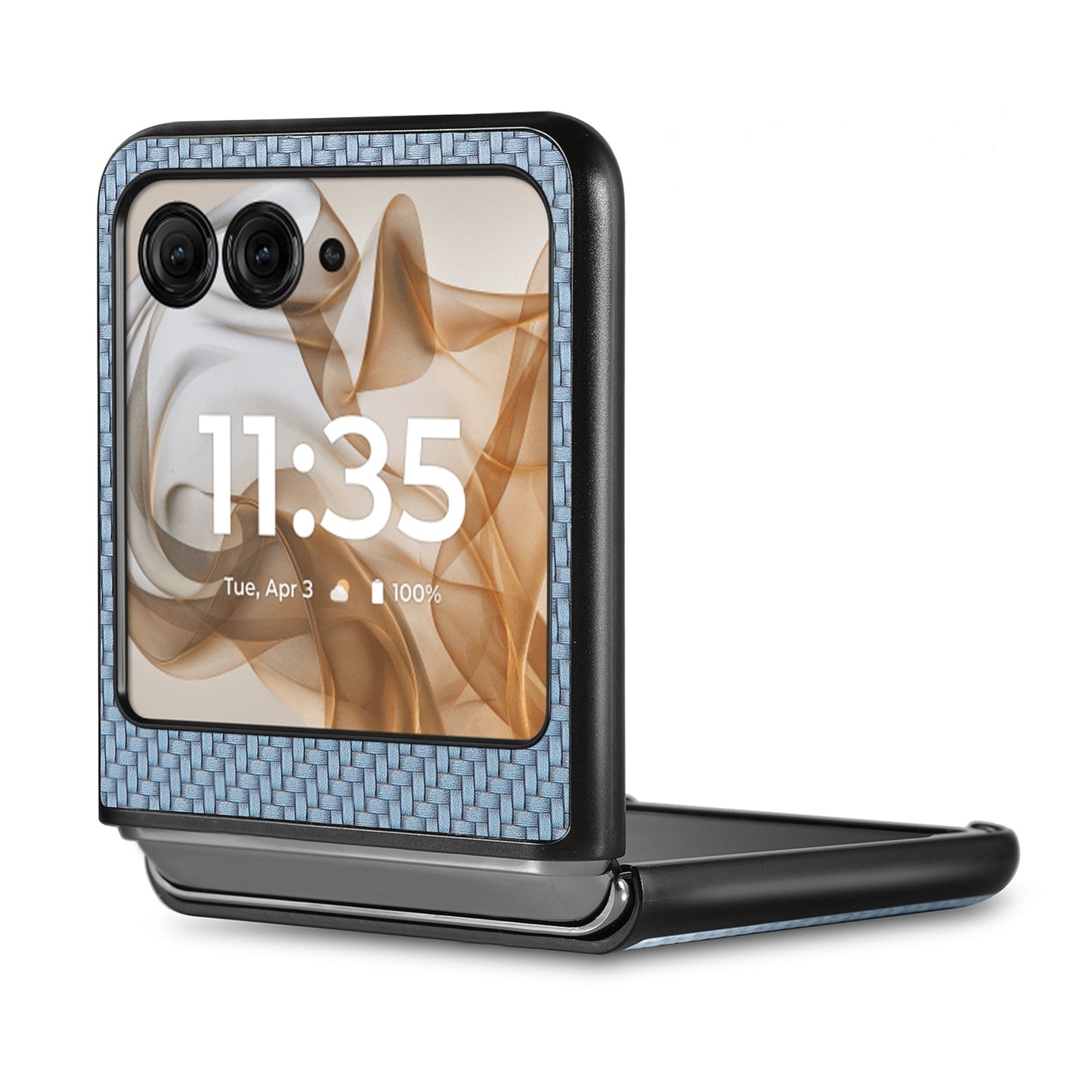 For Motorola Razr 50 Ultra Carbon Fiber Texture Leather Back Phone Case(Blue)