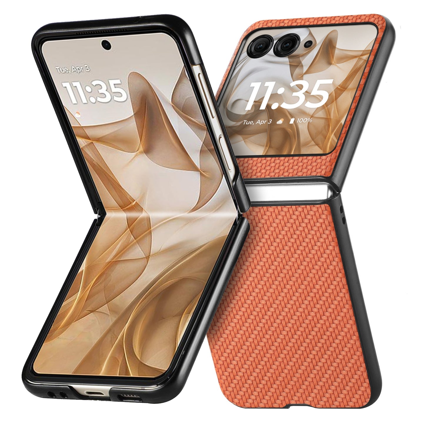 For Motorola Razr 50 Ultra Carbon Fiber Texture Leather Back Phone Case(Brown)