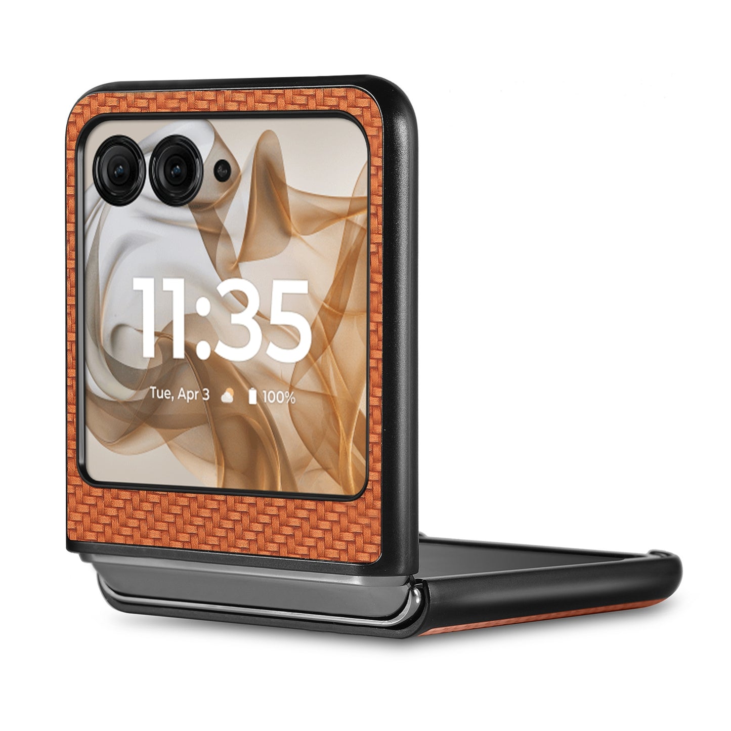 For Motorola Razr 50 Ultra Carbon Fiber Texture Leather Back Phone Case(Brown)