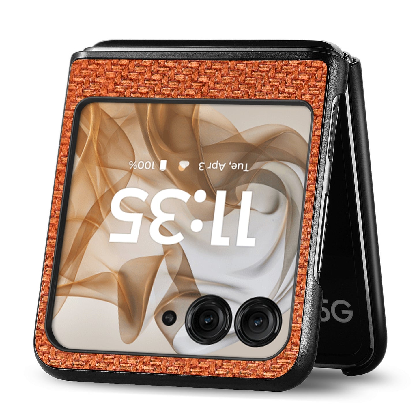 For Motorola Razr 50 Ultra Carbon Fiber Texture Leather Back Phone Case(Brown)