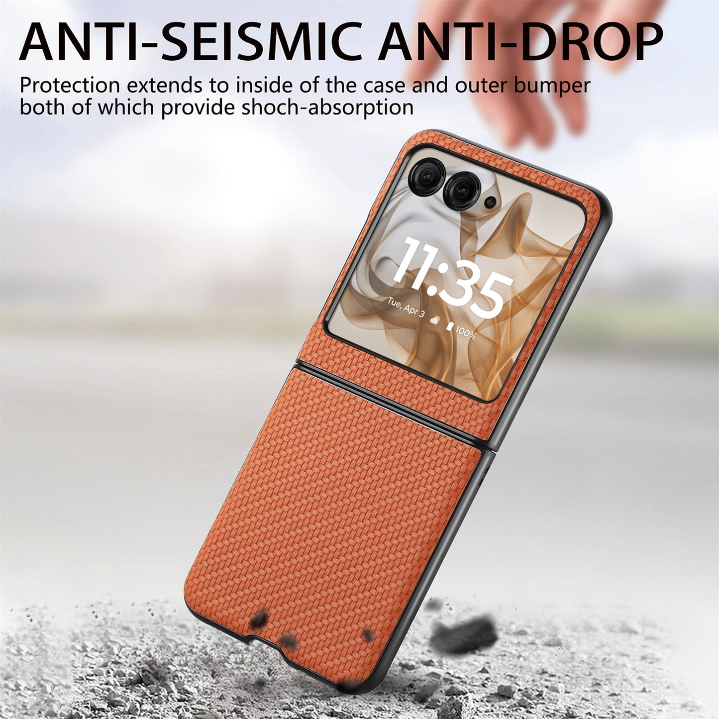 For Motorola Razr 50 Ultra Carbon Fiber Texture Leather Back Phone Case(Brown)