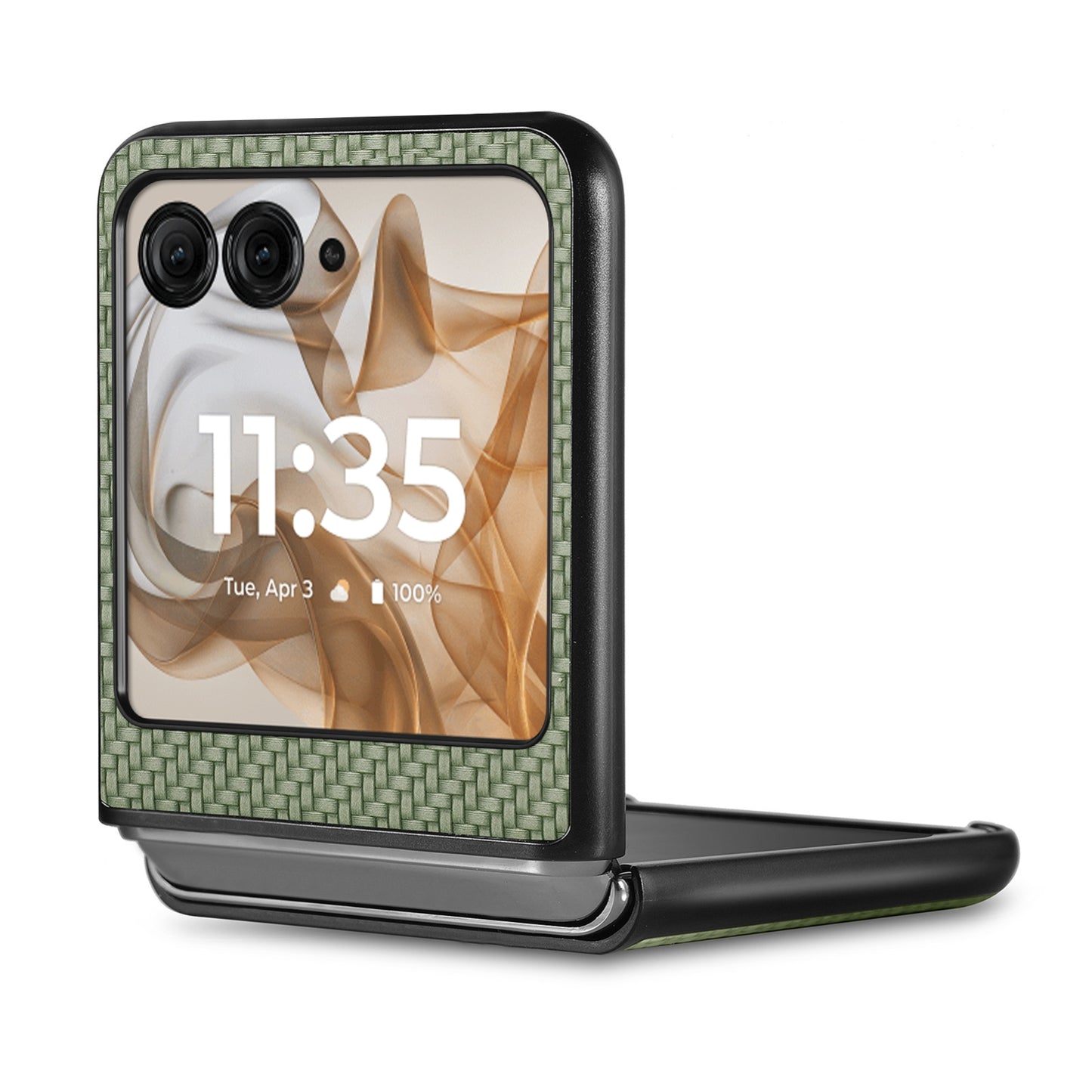 For Motorola Razr 50 Ultra Carbon Fiber Texture Leather Back Phone Case(Green)