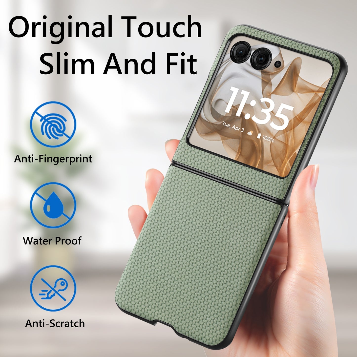 For Motorola Razr 50 Ultra Carbon Fiber Texture Leather Back Phone Case(Green)