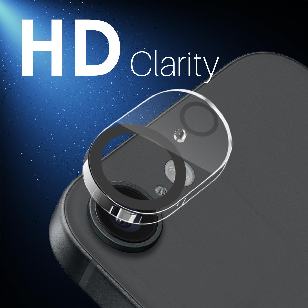 For iPhone 16e NORTHJO Camera Lens Protector 3D Night Shot Tempered Glass Film(Black)