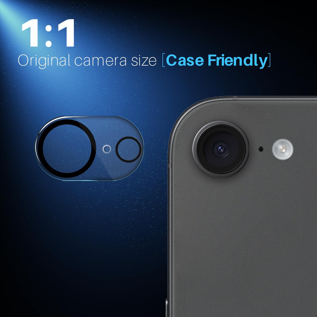 For iPhone 16e NORTHJO Camera Lens Protector 3D Night Shot Tempered Glass Film(Black)