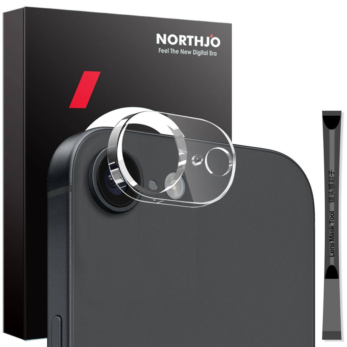 For iPhone 16e NORTHJO Camera Lens Protector 3D HD Tempered Glass Film(Clear)