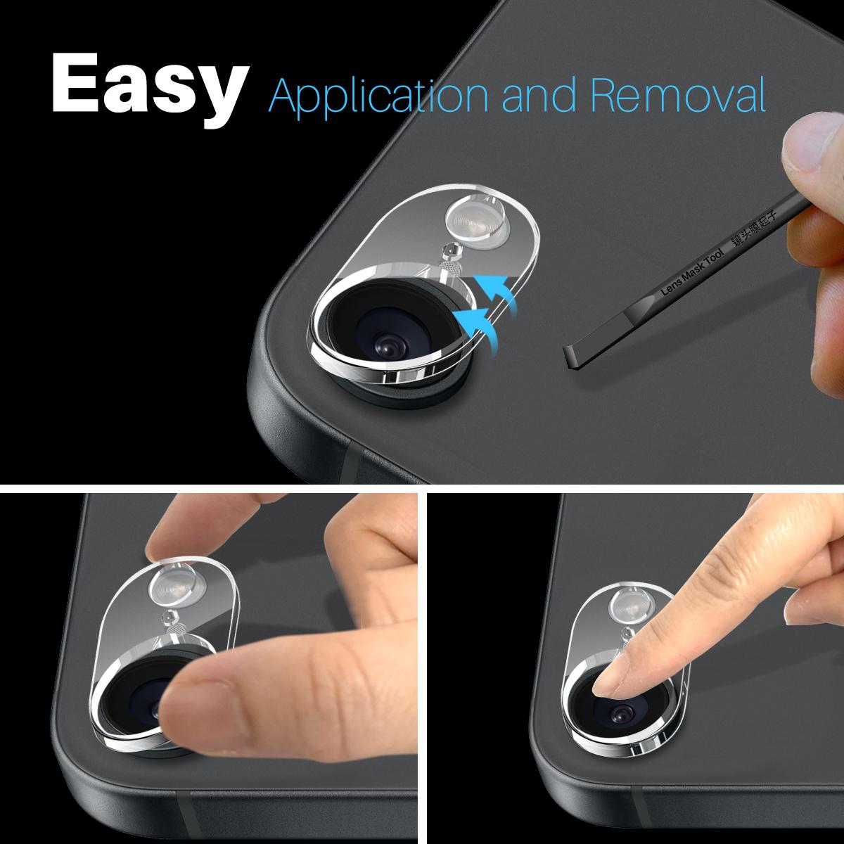 For iPhone 16e NORTHJO Camera Lens Protector 3D HD Tempered Glass Film(Clear)