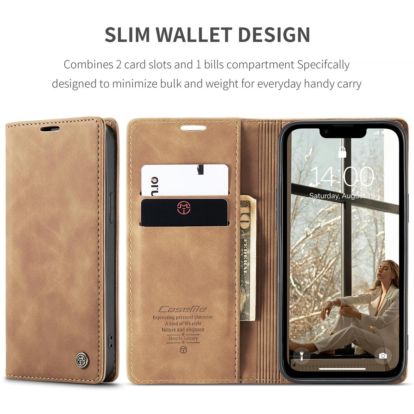 For iPhone 16e CaseMe 013 Multifunctional Horizontal Flip Leather Phone Case(Brown)