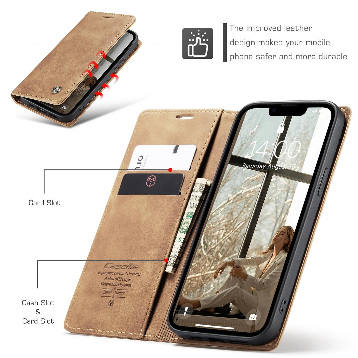 For iPhone 16e CaseMe 013 Multifunctional Horizontal Flip Leather Phone Case(Brown)