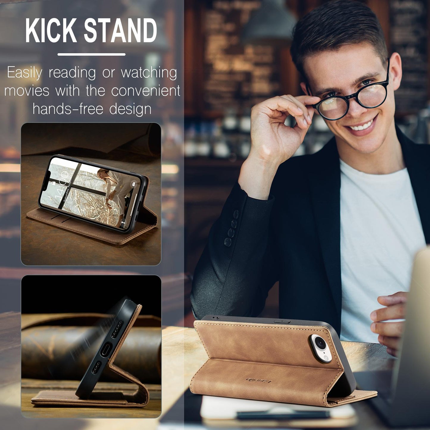 For iPhone 16e CaseMe 013 Multifunctional Horizontal Flip Leather Phone Case(Brown)