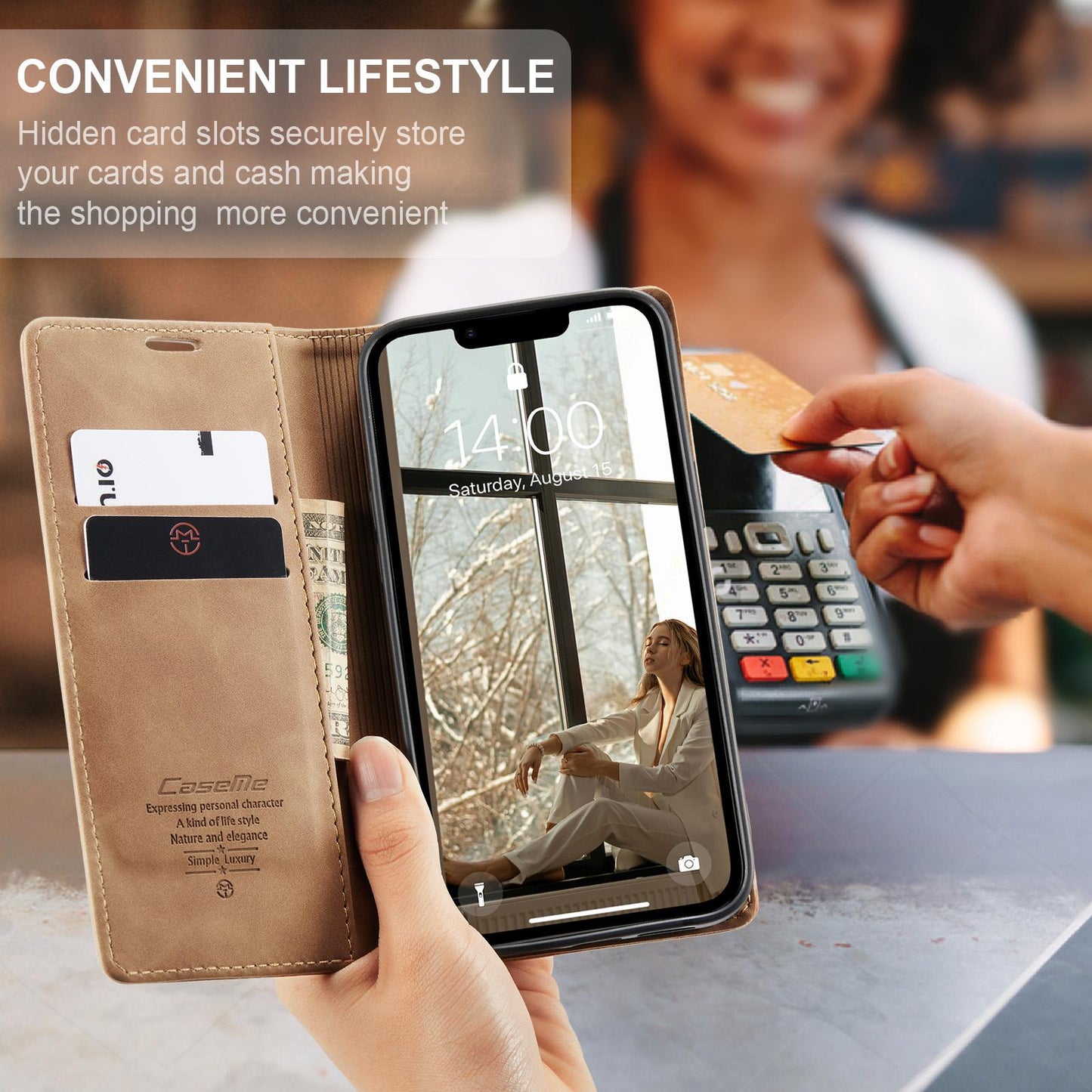 For iPhone 16e CaseMe 013 Multifunctional Horizontal Flip Leather Phone Case(Brown)