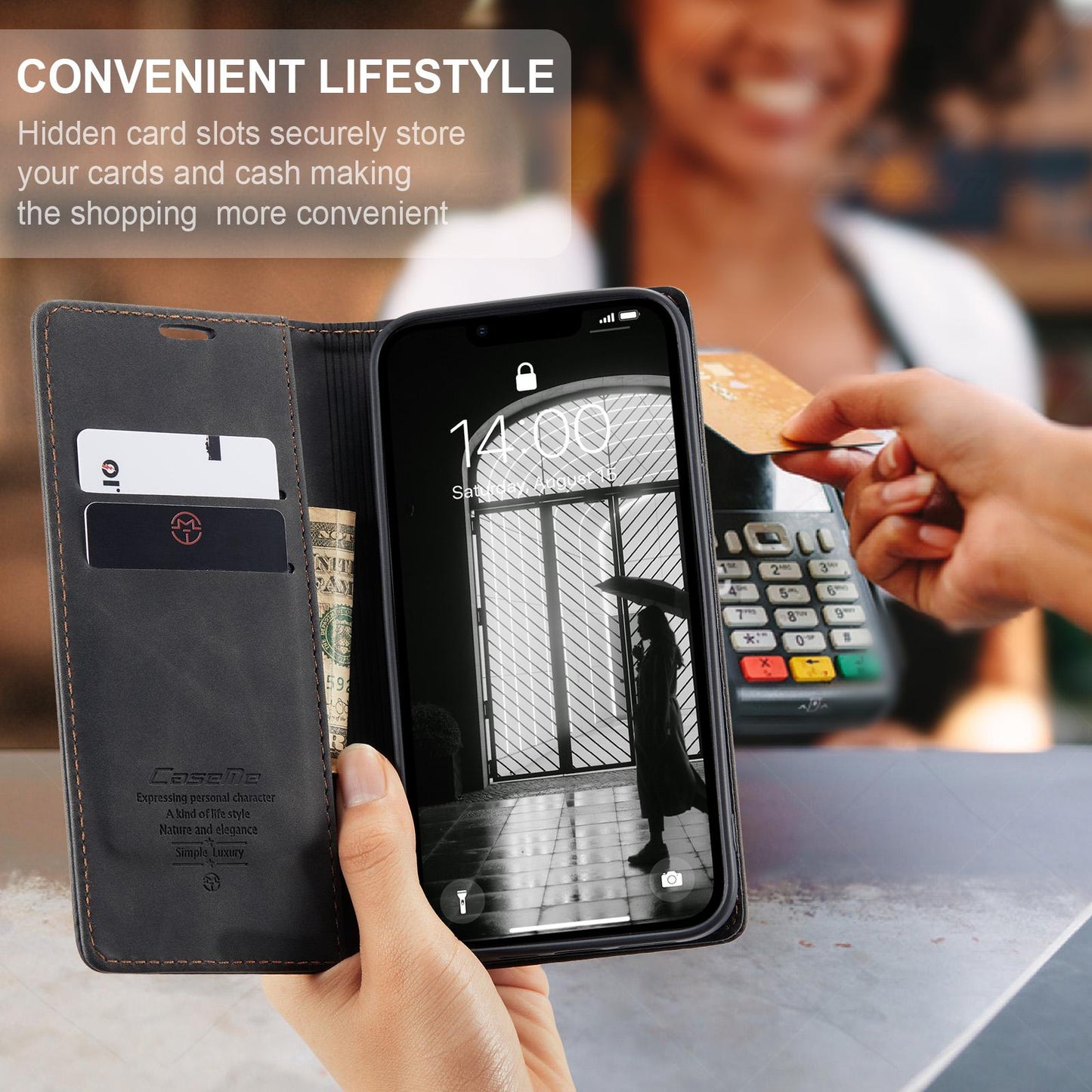 For iPhone 16e CaseMe 013 Multifunctional Horizontal Flip Leather Phone Case(Black)