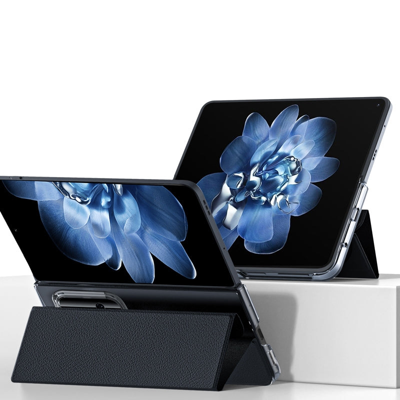 For Xiaomi Mix Fold 4 Side Display Suction Holder Flip Leather Phone Case(Black)