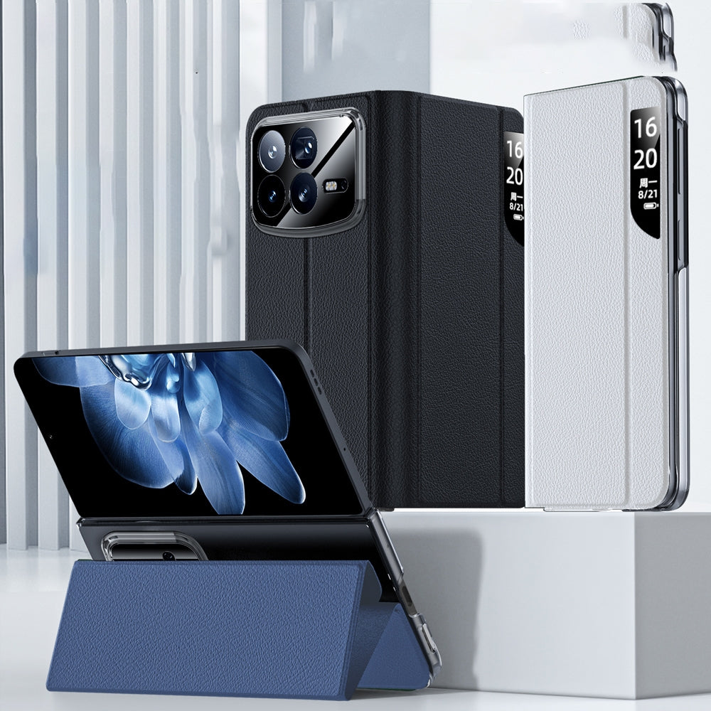 For Xiaomi Mix Fold 4 Side Display Suction Holder Flip Leather Phone Case(Black)