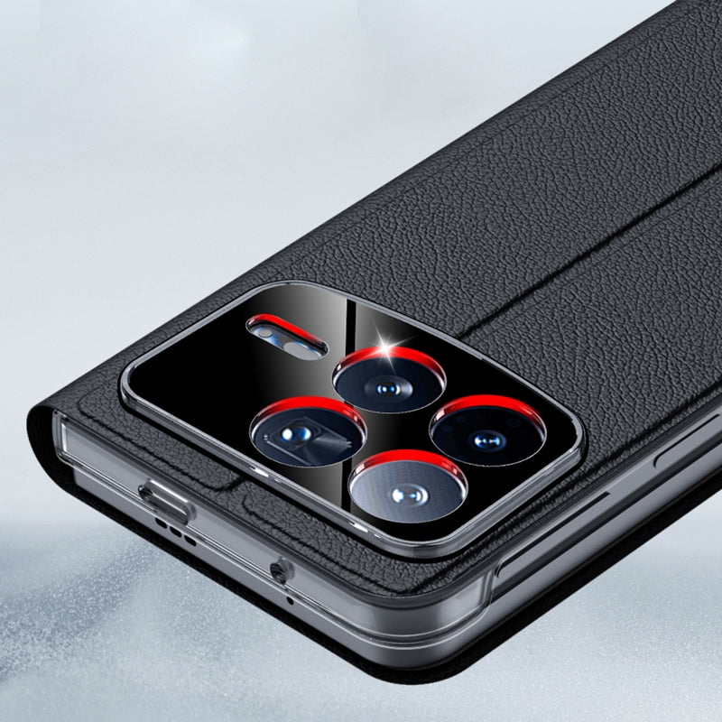 For Xiaomi Mix Fold 4 Side Display Suction Holder Flip Leather Phone Case(Black)