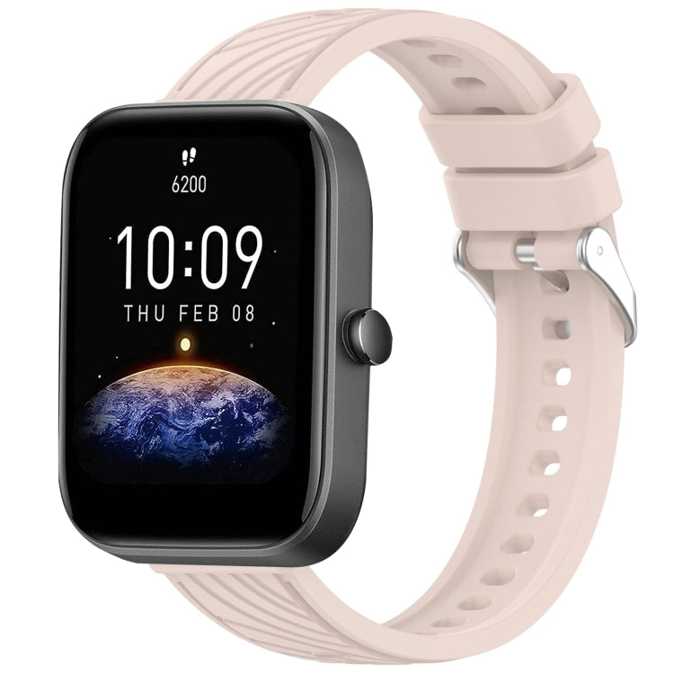 Stripe Texture 20mm Silicone Watch Band, For Amazfit GTS 4 Mini, For Amazfit Bip3