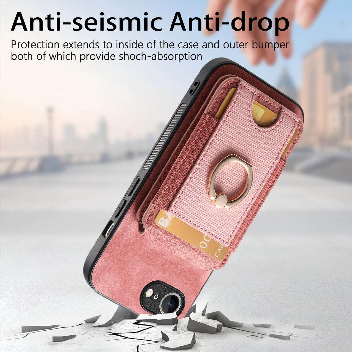 For iPhone 16e Retro Splitable Magnetic Stand Card Bag Leather Phone Case(Pink)