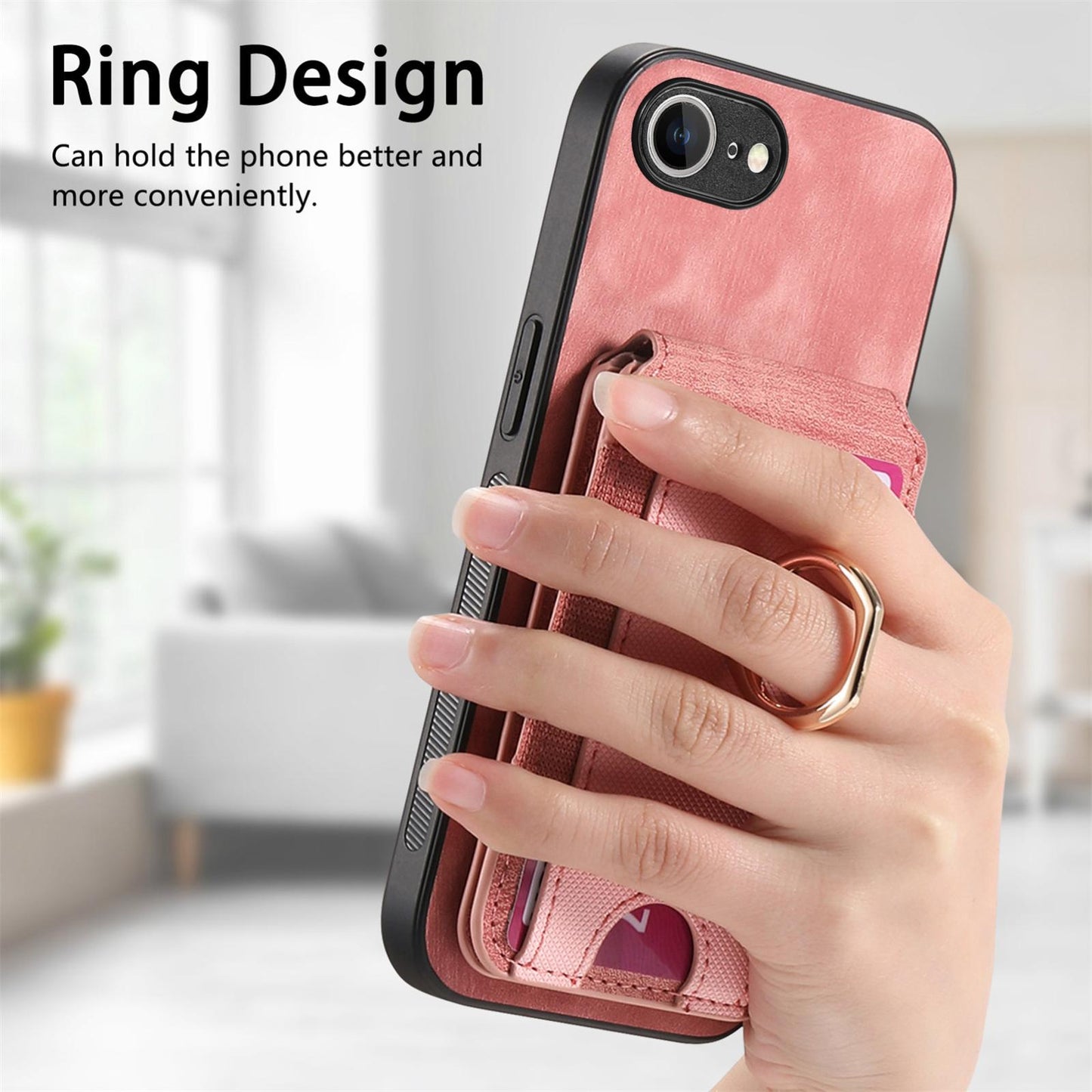 For iPhone 16e Retro Splitable Magnetic Stand Card Bag Leather Phone Case(Pink)