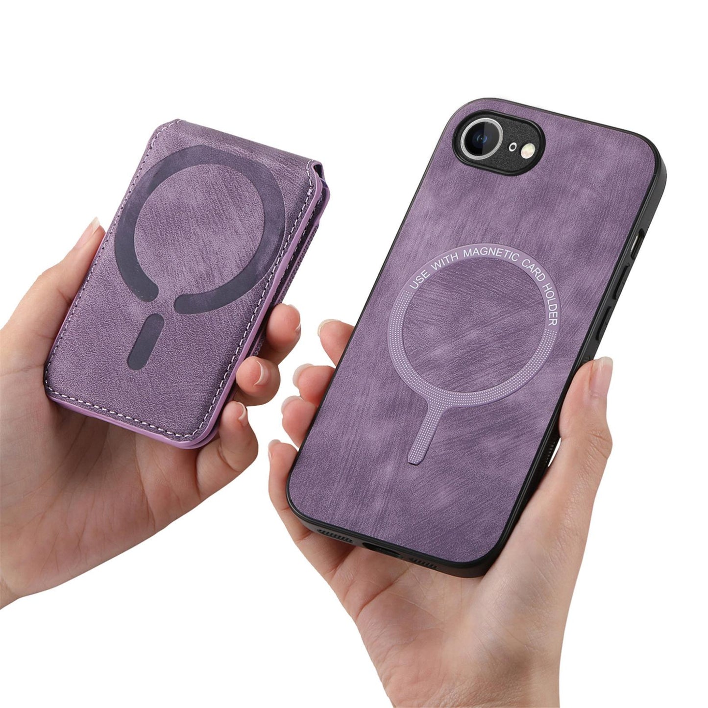 For iPhone 16e Retro Splitable Magnetic Stand Card Bag Leather Phone Case(Purple)