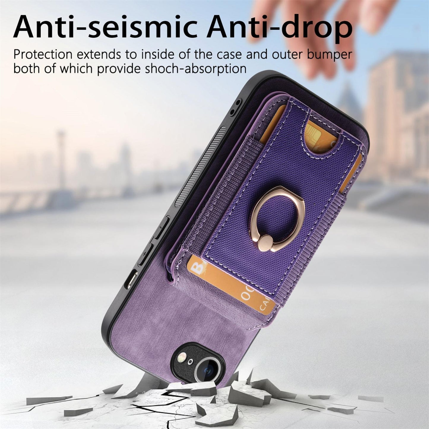For iPhone 16e Retro Splitable Magnetic Stand Card Bag Leather Phone Case(Purple)