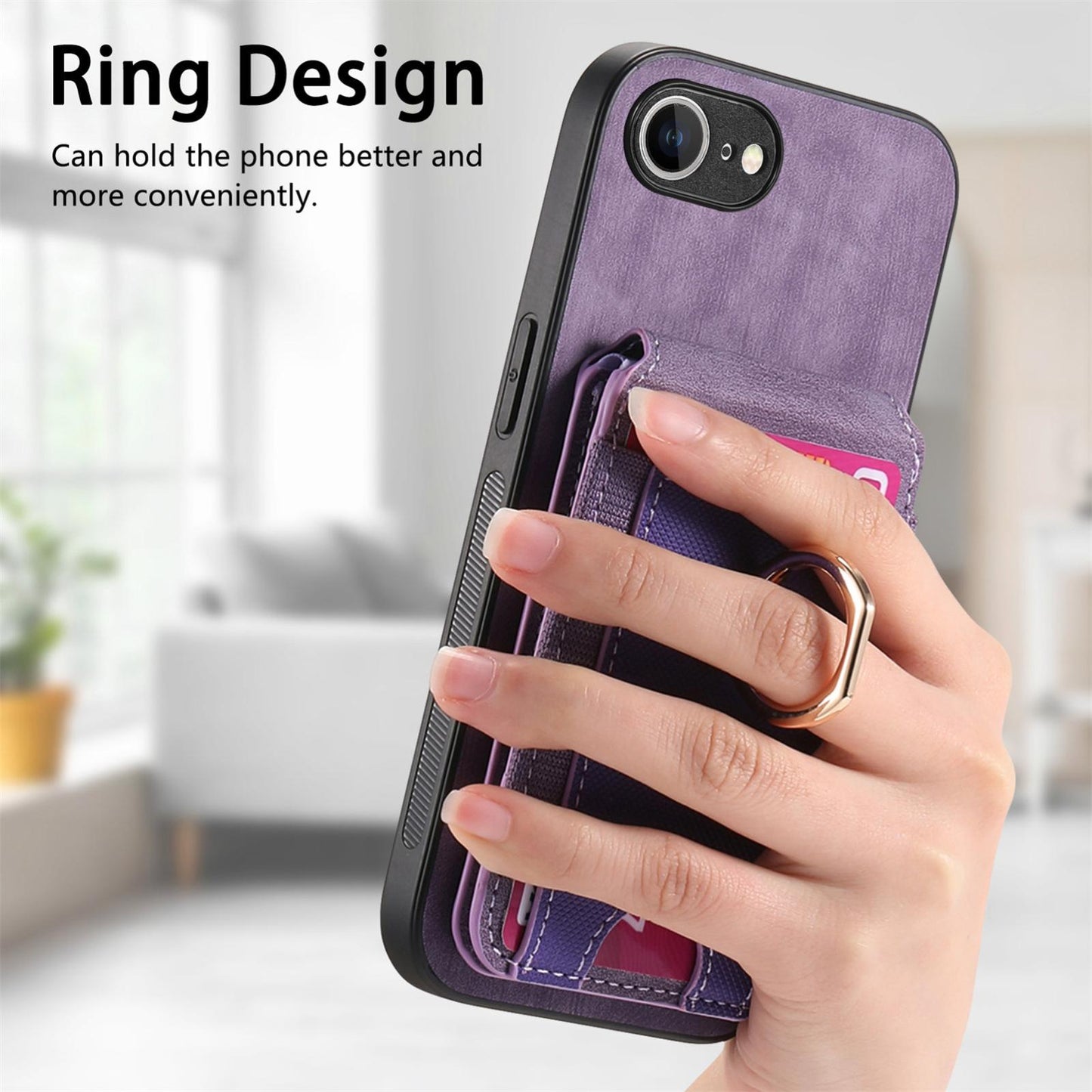 For iPhone 16e Retro Splitable Magnetic Stand Card Bag Leather Phone Case(Purple)