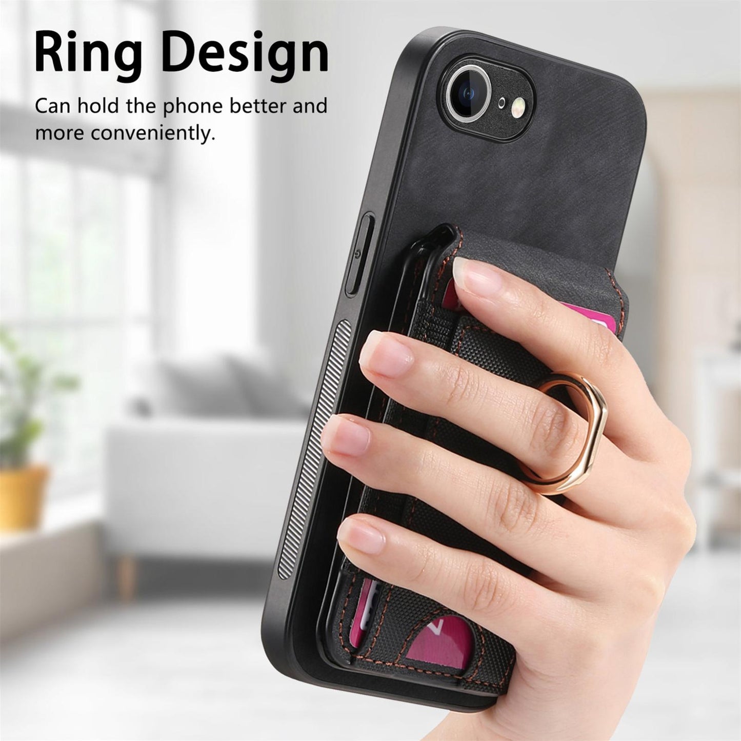 For iPhone 16e Retro Splitable Magnetic Stand Card Bag Leather Phone Case(Black)