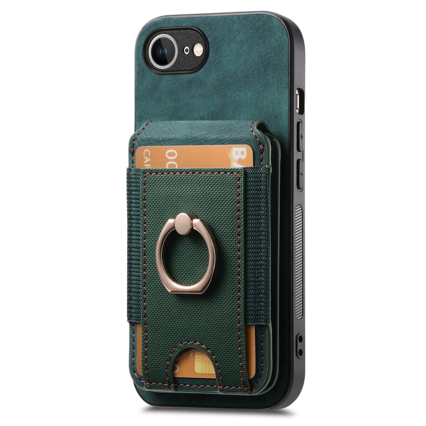 For iPhone 16e Retro Splitable Magnetic Stand Card Bag Leather Phone Case(Green)