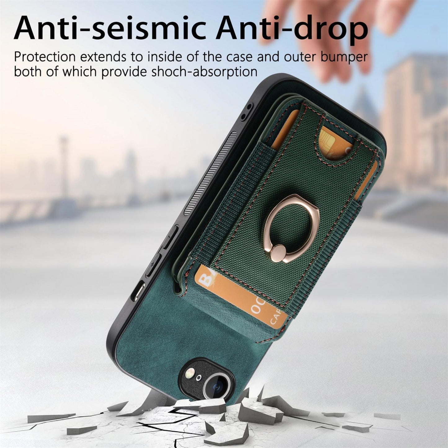 For iPhone 16e Retro Splitable Magnetic Stand Card Bag Leather Phone Case(Green)