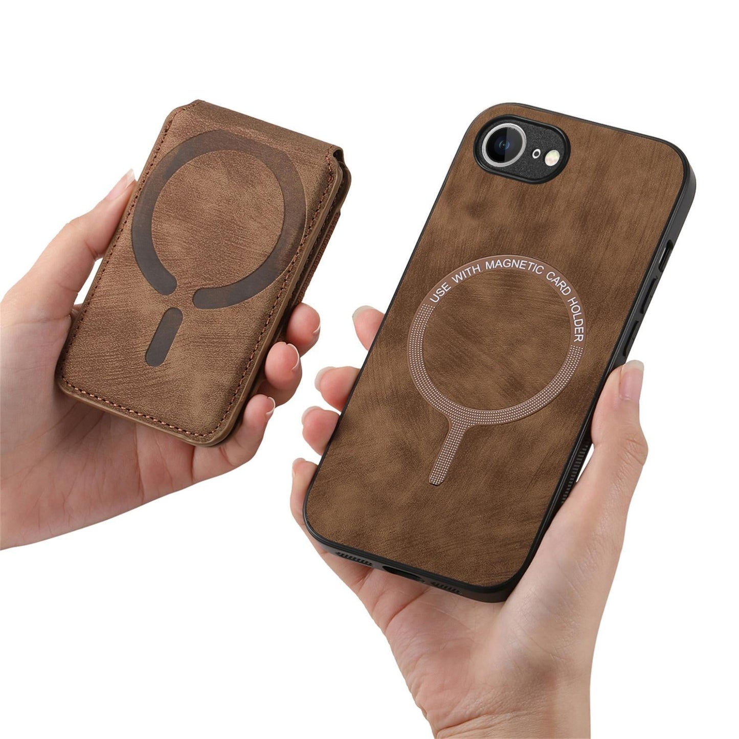 For iPhone 16e Retro Splitable Magnetic Stand Card Bag Leather Phone Case(Brown)