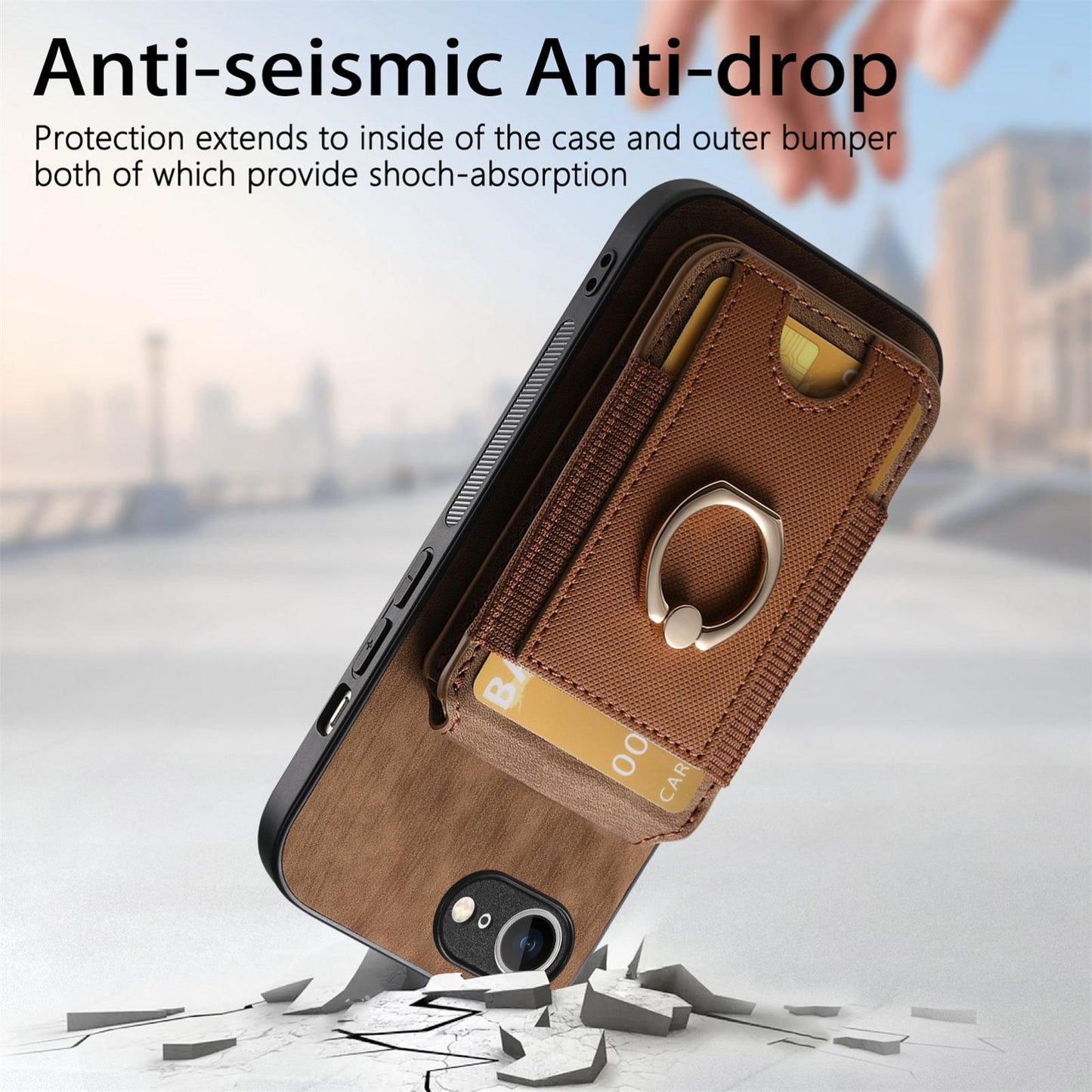 For iPhone 16e Retro Splitable Magnetic Stand Card Bag Leather Phone Case(Brown)
