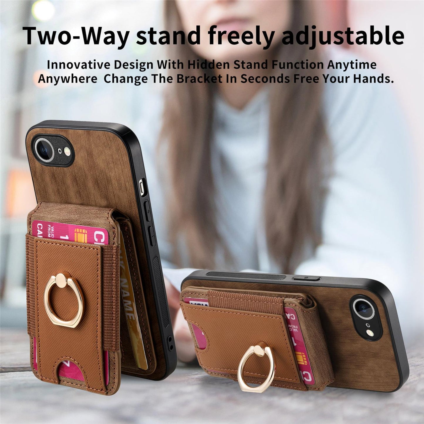 For iPhone 16e Retro Splitable Magnetic Stand Card Bag Leather Phone Case(Brown)
