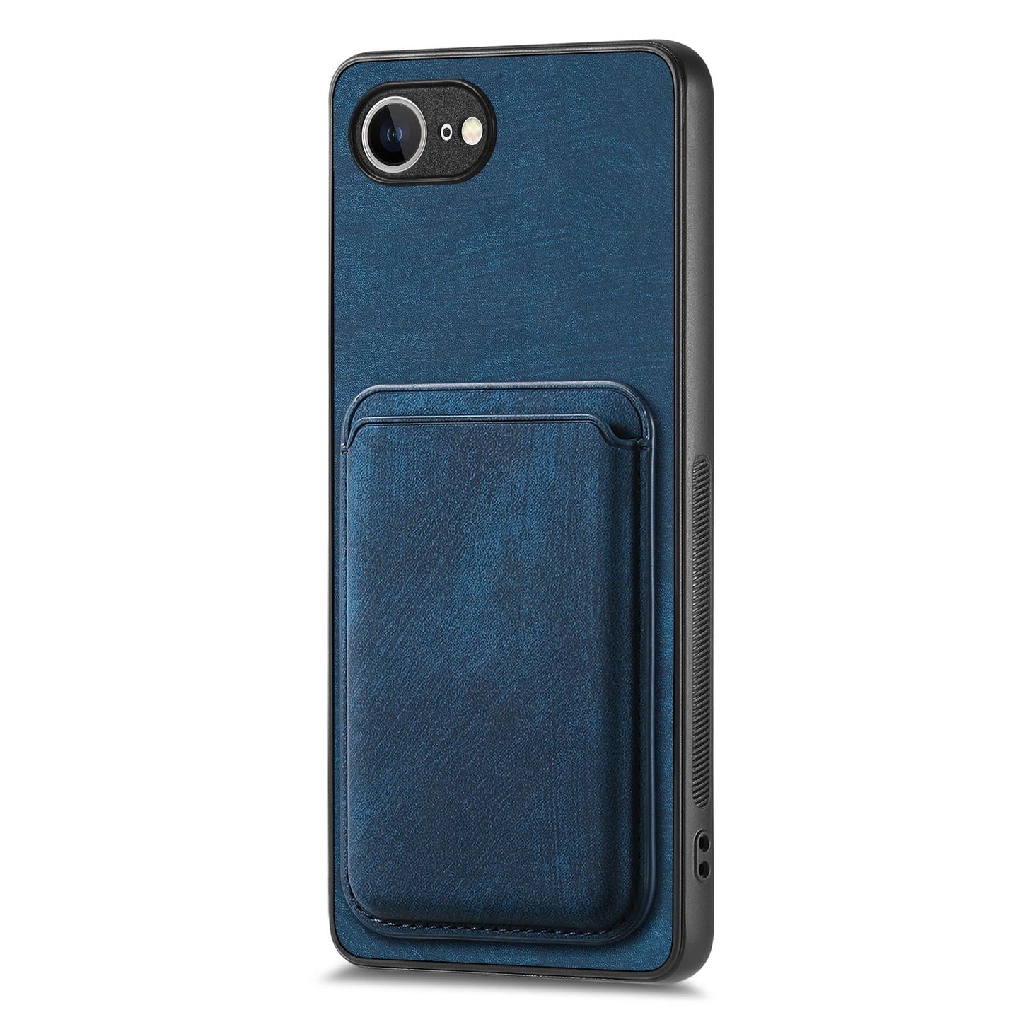 For iPhone 16e Retro Leather Card Bag Magnetic Phone Case(Blue)