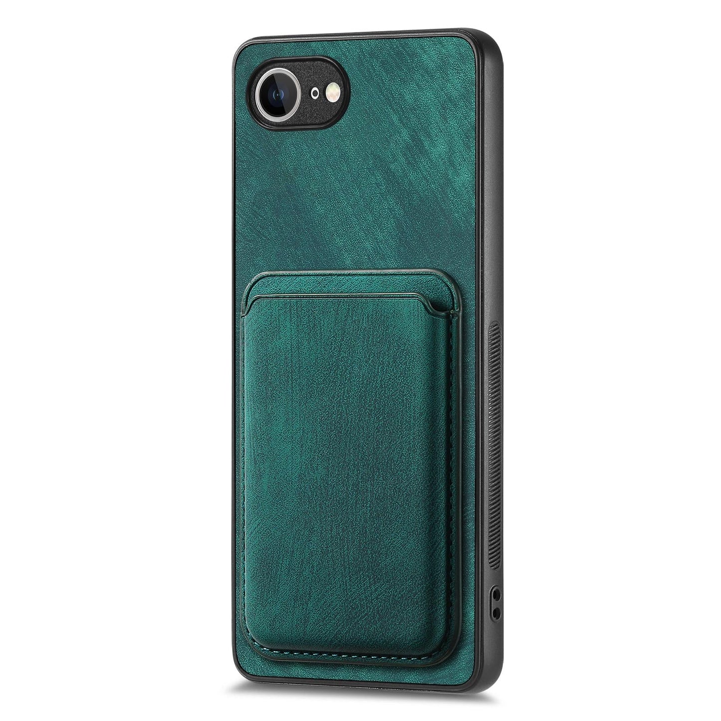 For iPhone 16e Retro Leather Card Bag Magnetic Phone Case(Green)