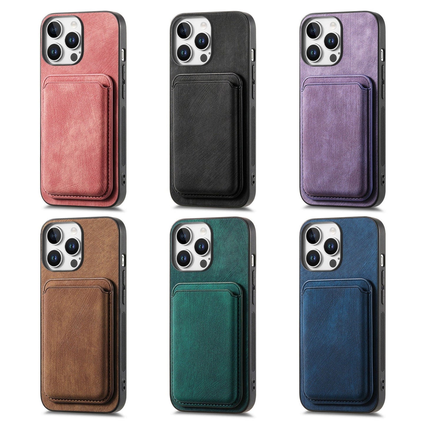 For iPhone 16e Retro Leather Card Bag Magnetic Phone Case(Pink)