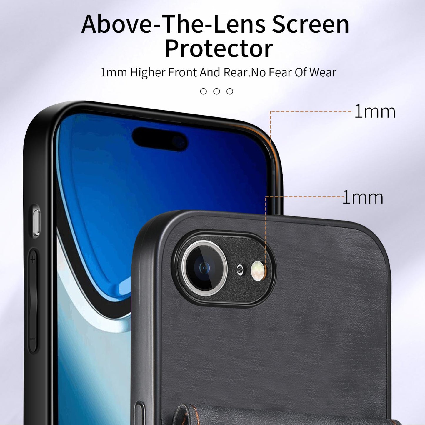For iPhone 16e Retro Card Wallet Fold Leather Phone Case with Strap(Black)