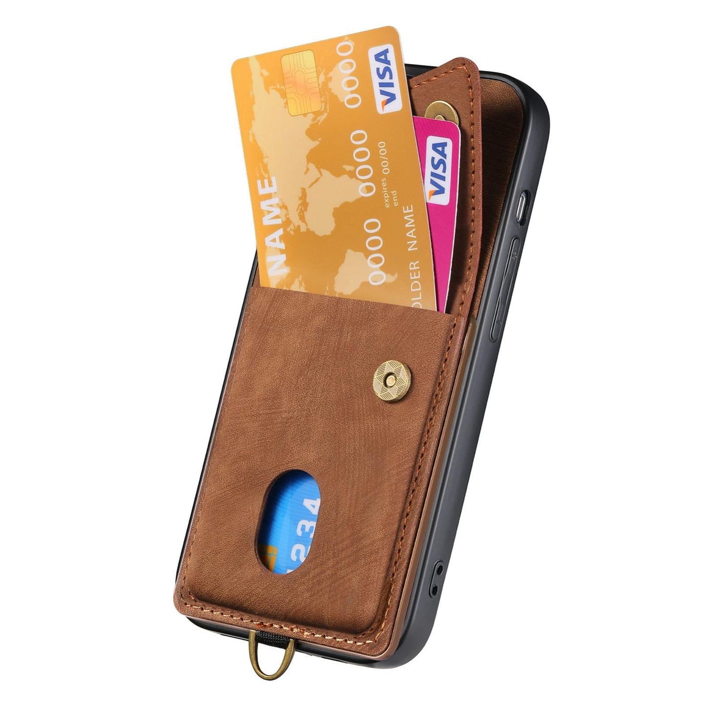 For iPhone 16e Retro Card Wallet Fold Leather Phone Case with Strap(Brown)