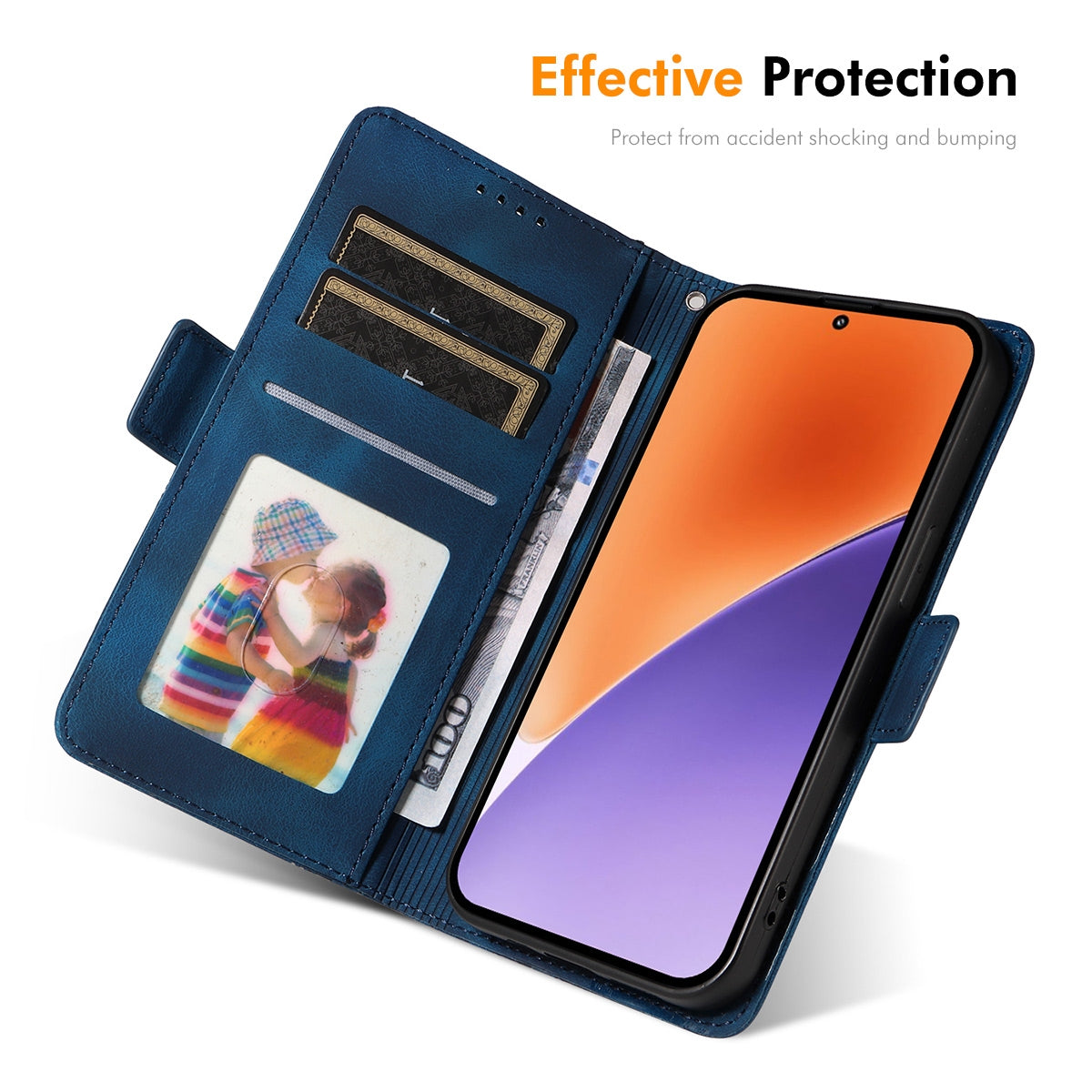 For Xiaomi 15 ENKAY Embossed Rhombus Starry Leather Phone Case with Screen Film(Blue)