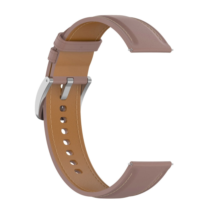 22mm Stainless Steel Quick Release Buckle Genuine Leather Watch Band, For Amazfit Bip 5 / GTR 4 / GTR 3