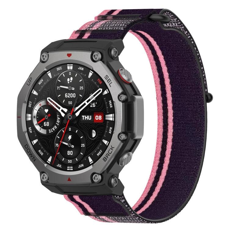 For Amazfit T-Rex 3 Two Tone Nylon Hook and Loop Fastener Watch Band